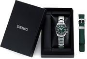 Seiko Prospex 140th Anniversary Limited Edition Automatic Scuba Divers Green Dial Silver Steel Strap Watch for Men - SPB207J1