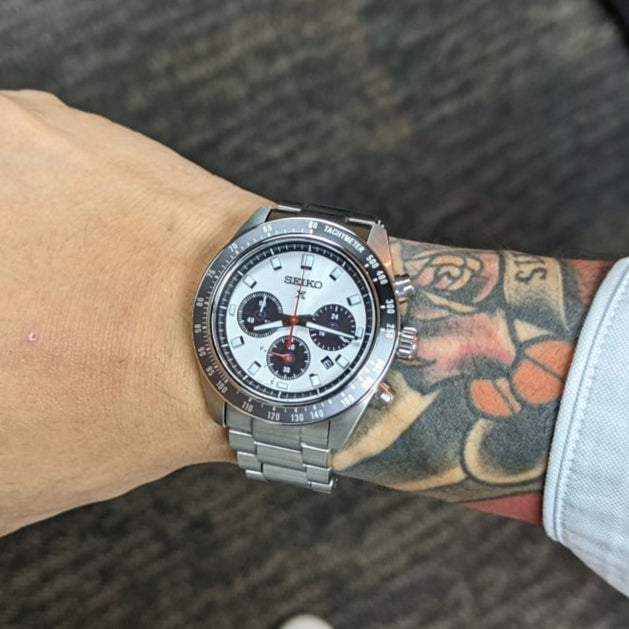 Shop Authentic Seiko Prospex Speedtimer Solar Chronograph Silver Dial Silver Steel Strap Watch for Men - SSC911 - Luxxuri