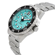 Citizen Mechanical Automatic Turquoise Dial Silver Steel Strap Watch for Men - NJ0170-83X
