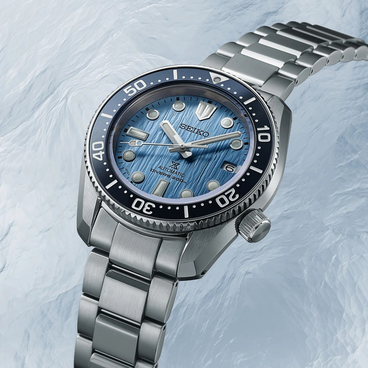 Seiko Prospex Glacier Save The Ocean Special Edition Automatic Blue Dial Silver Steel Strap Watch for Men - SPB299J1