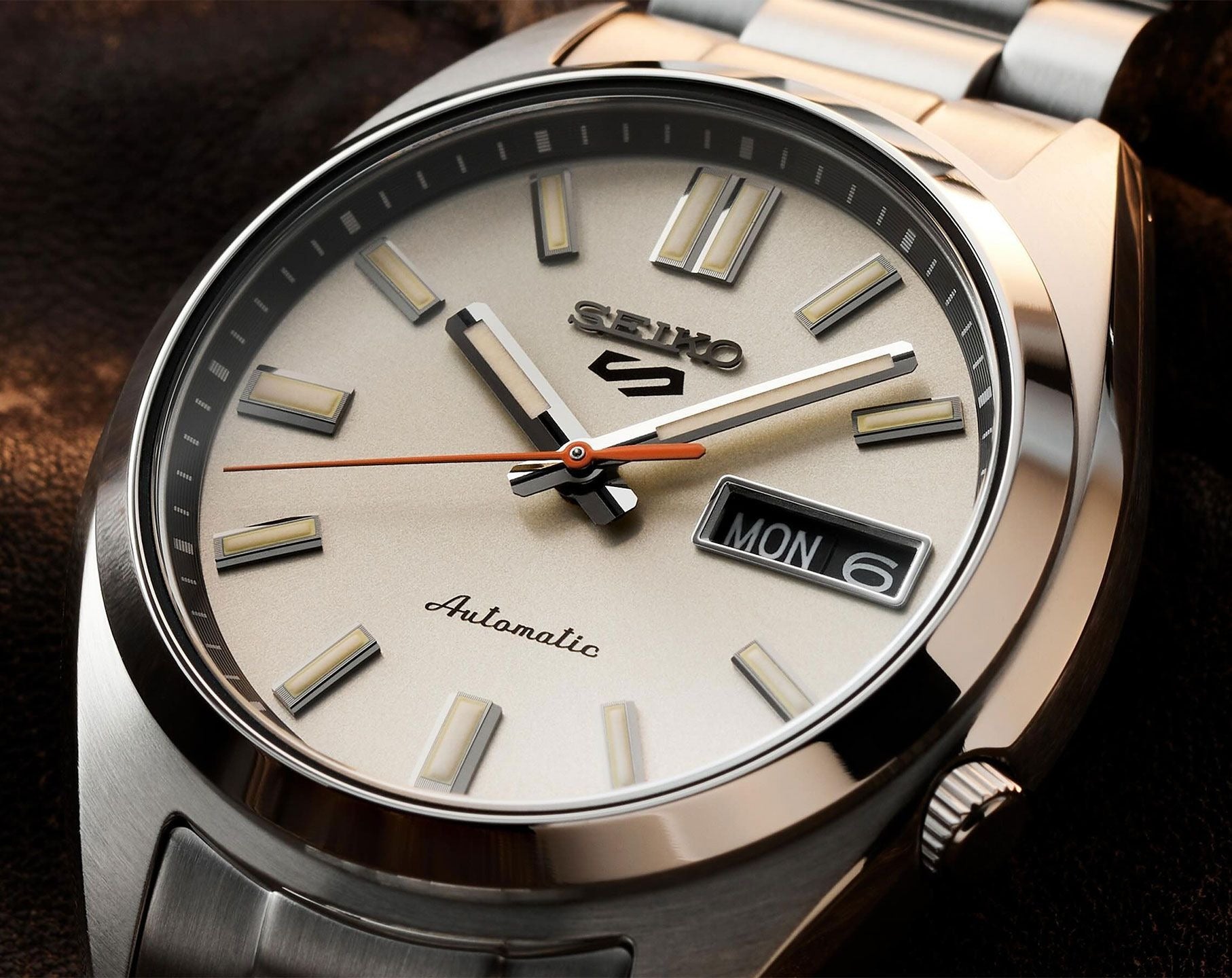  Shop Authentic Seiko 5 Sports SNXS Series Automatic Beige Dial Silver Steel Strap Watch for Men - SRPK91K1 - Luxxuri