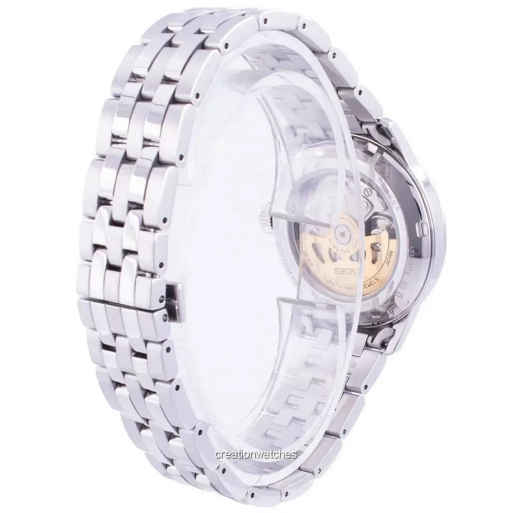 Seiko Presage Cocktail Time Automatic Black Dial Silver Steel Strap Watch for Men - SRPE17J1