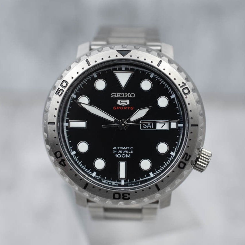  Shop Authentic Seiko 5 Sports Automatic Black Dial Silver Steel Strap Watch for Men - SRPC61J1 - Luxxuri
