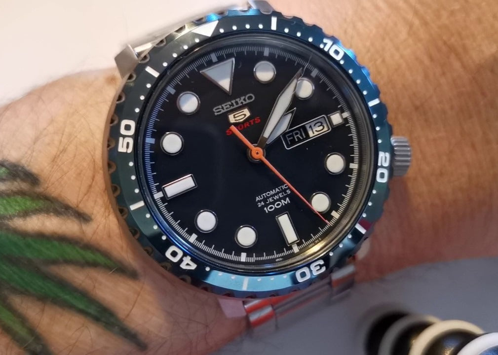  Shop Authentic Seiko 5 Sports Automatic Blue Dial Silver Steel Strap Watch for Men - SRPC63J1 - Luxxuri