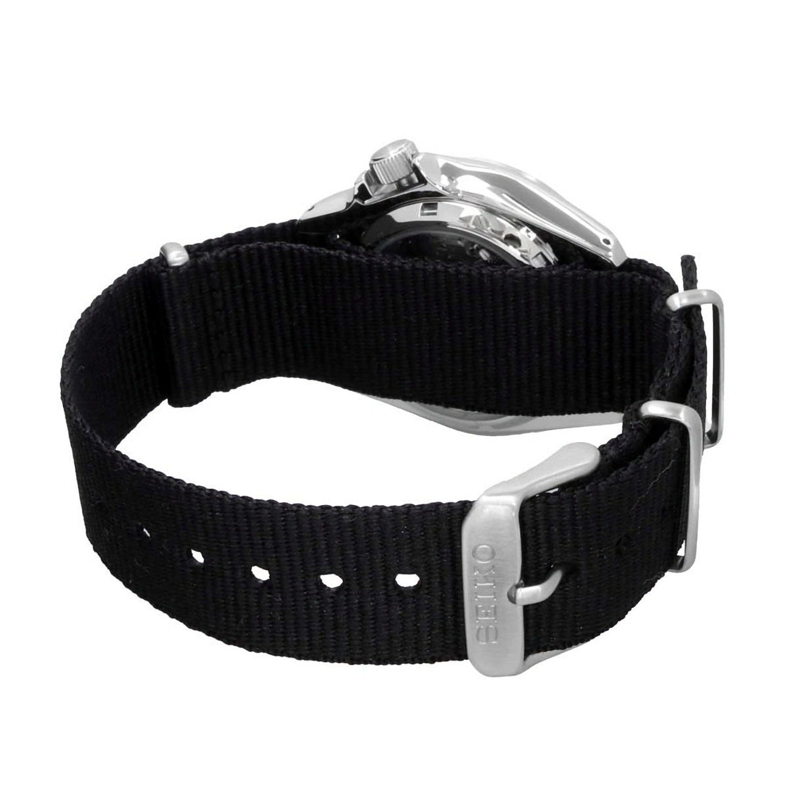 Seiko 5 Sports Automatic Black Dial Black Nylon Strap Watch for Men - SRPE67K1