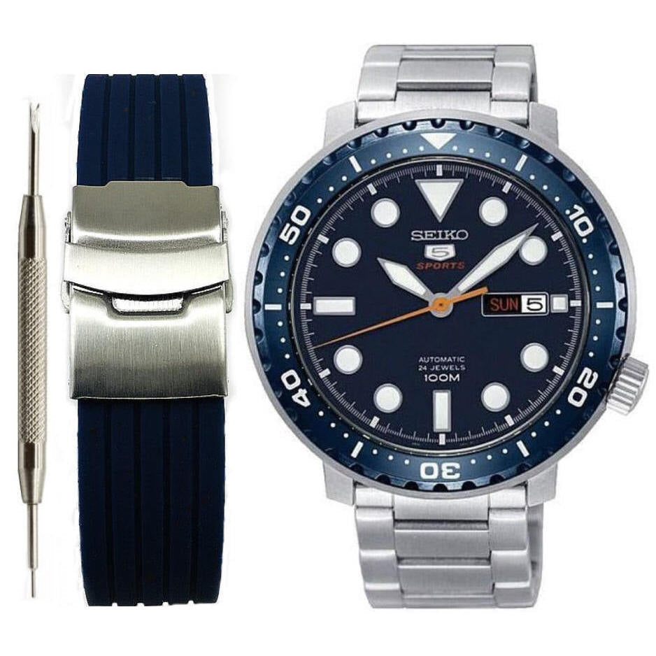  Shop Authentic Seiko 5 Sports Automatic Blue Dial Silver Steel Strap Watch for Men - SRPC63J1 - Luxxuri