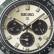  Shop Authentic Seiko Prospex Speedtimer Solar Chronograph Ivory Dial Black Leather Strap Watch for Men - SSC943 - Luxxuri