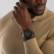 Hugo Boss Admiral Chronograph Black Dial Black Steel Strap Watch for Men - 1514258