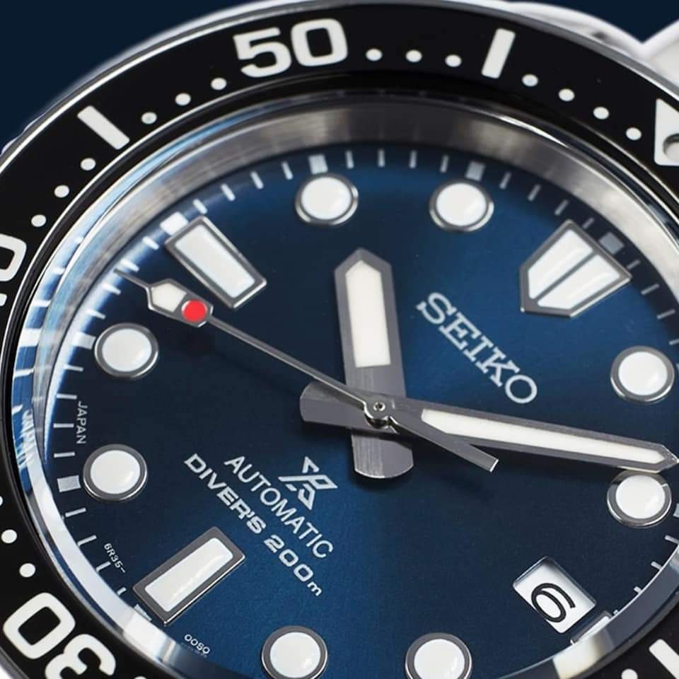 Seiko Prospex Marinemaster Automatic Scuba Divers Blue Dial Silver Steel Strap Watch for Men - SPB187J1