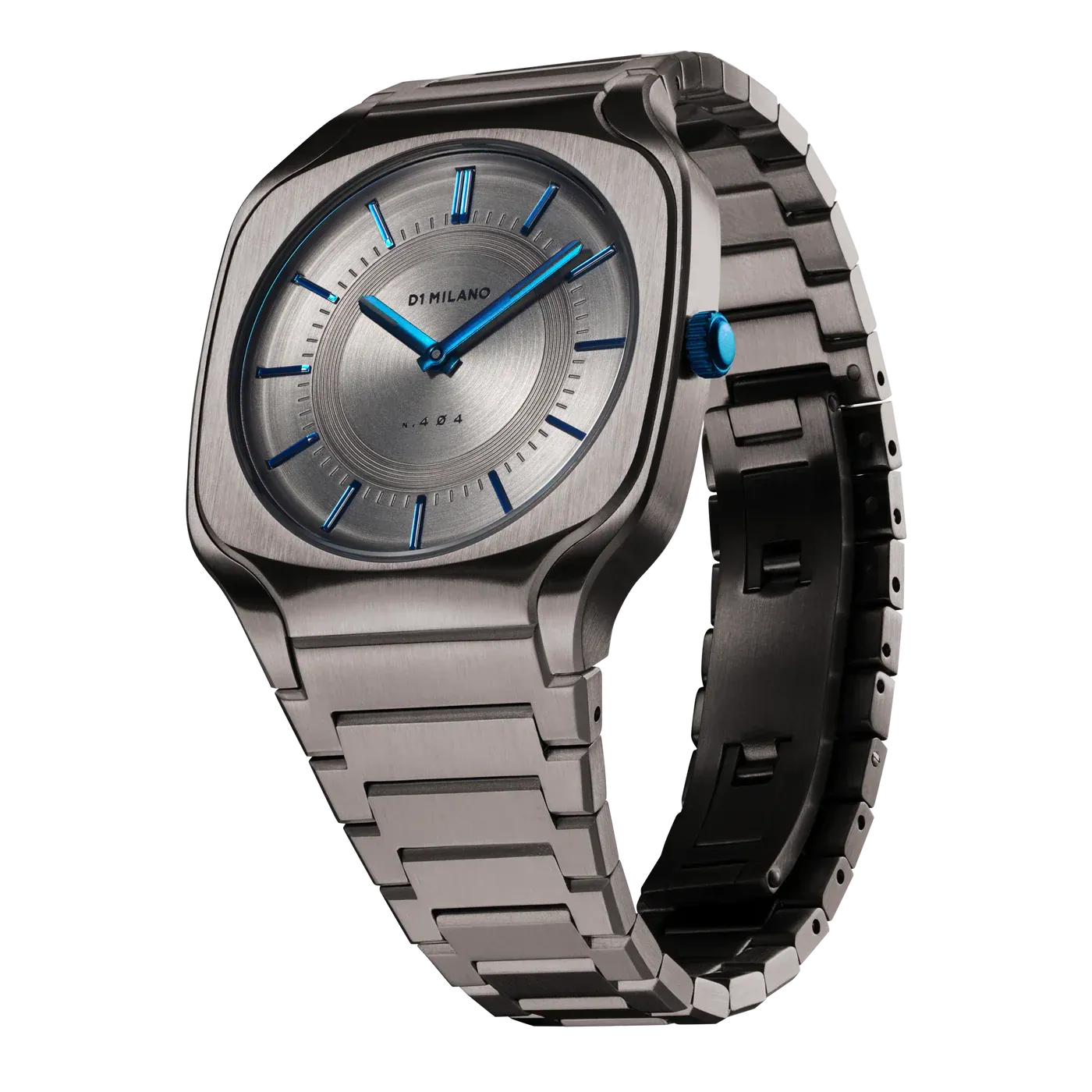 D1 Milano Square Titanium Gray Dial Gray Steel Strap Watch for Men - D1-SQBJ02