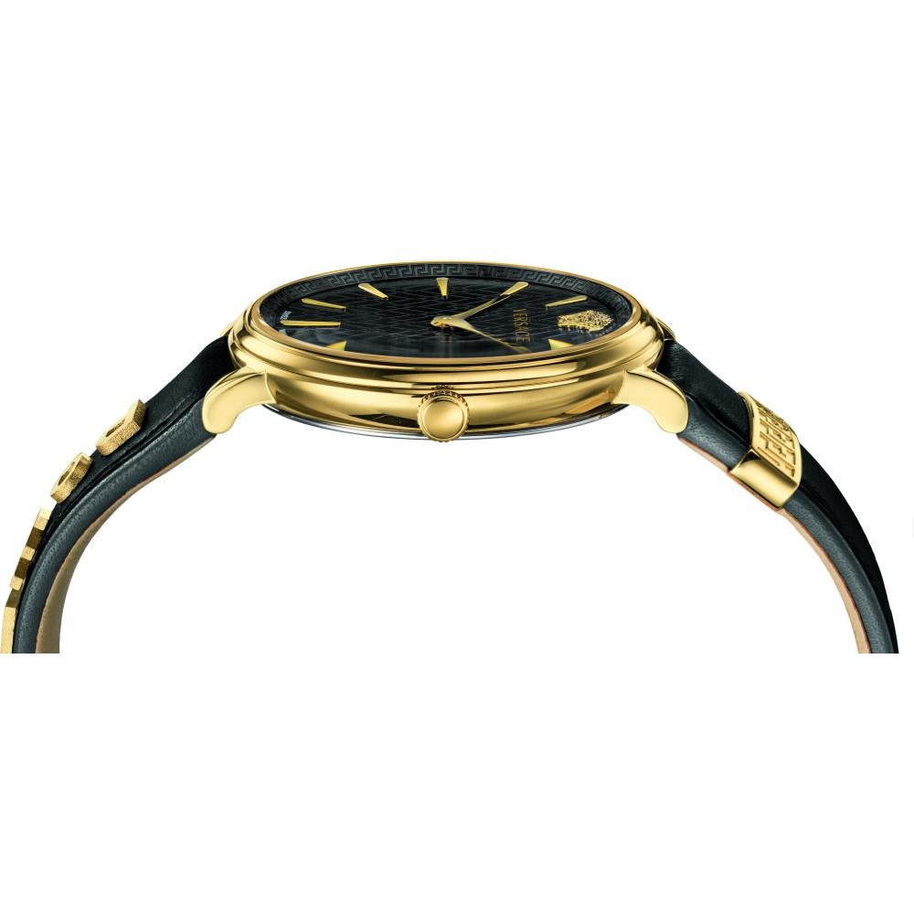  Shop Authentic Versace V Circulus Quartz Black Dial Black Leather Strap Watch for Women - VBP12017 - Luxxuri