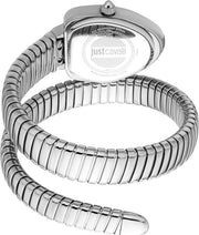 Just Cavalli Lady Snake Blue Dial Silver Steel Strap Watch for Women - JC1L249M0015
