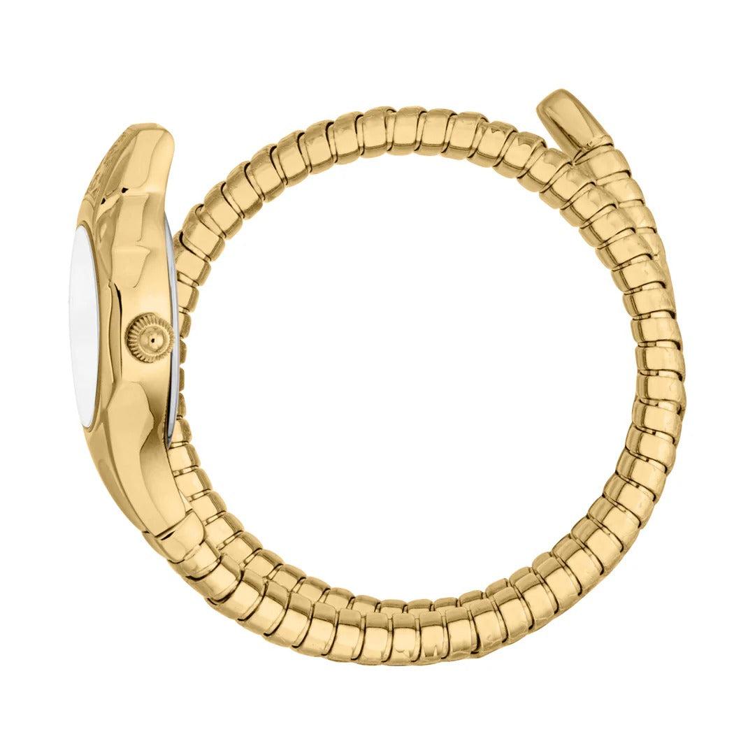 Just Cavalli Fiore White Dial Gold Steel Strap Watch for Women - JC1L354M0025