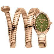 Just Cavalli Specchio Green Dial Rose Gold Steel Strap Watch for Women - JC1L323M0045