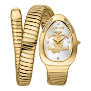 Just Cavalli Glam Evo 5 Silver Dial Gold Steel Strap Watch for Women - JC1L227M0035