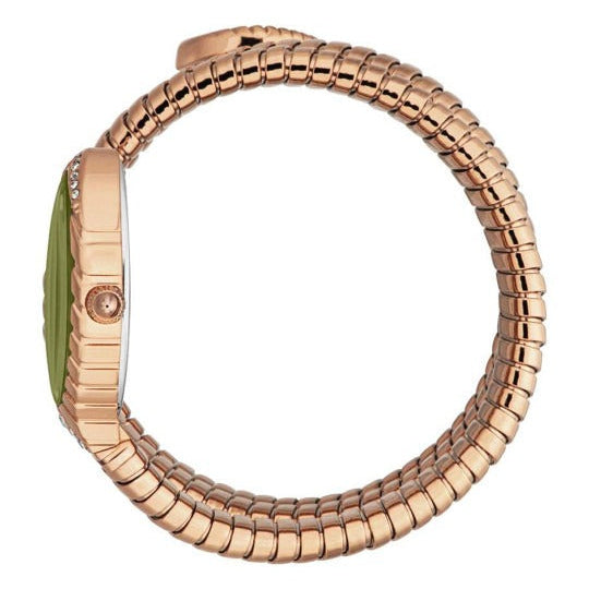 Just Cavalli Specchio Green Dial Rose Gold Steel Strap Watch for Women - JC1L323M0045