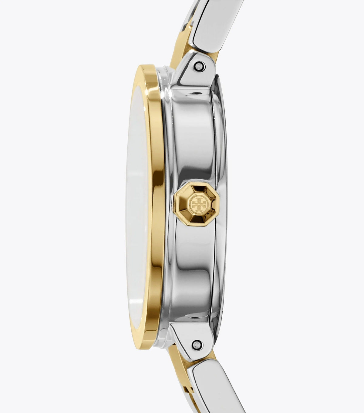 Tory Burch Reva Gold Dial Two Tone Steel Strap Watch for Women - TBW4016