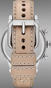Burberry Utilitarian Chronograph White Dial Pink Leather Strap Watch for Women - BU7816