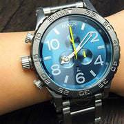 Nixon 51-30 Chronograph Blue Dial Two Tone Steel Strap Watch for Men - A083-2304