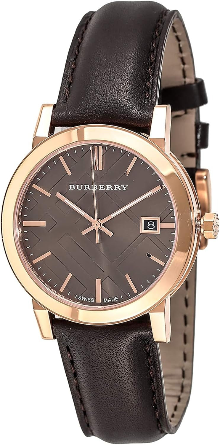 Burberry Classic Quartz Brown Dial Brown Leather Strap Watch for Men - BU9013