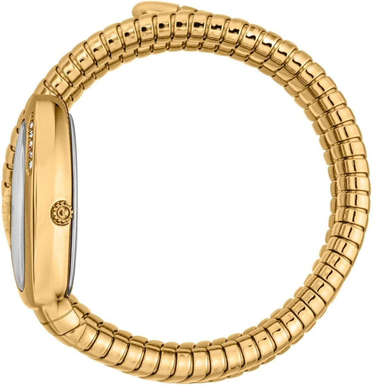 Just Cavalli Vezzoso White Dial Gold Steel Strap Watch for Women - JC1L230M0035