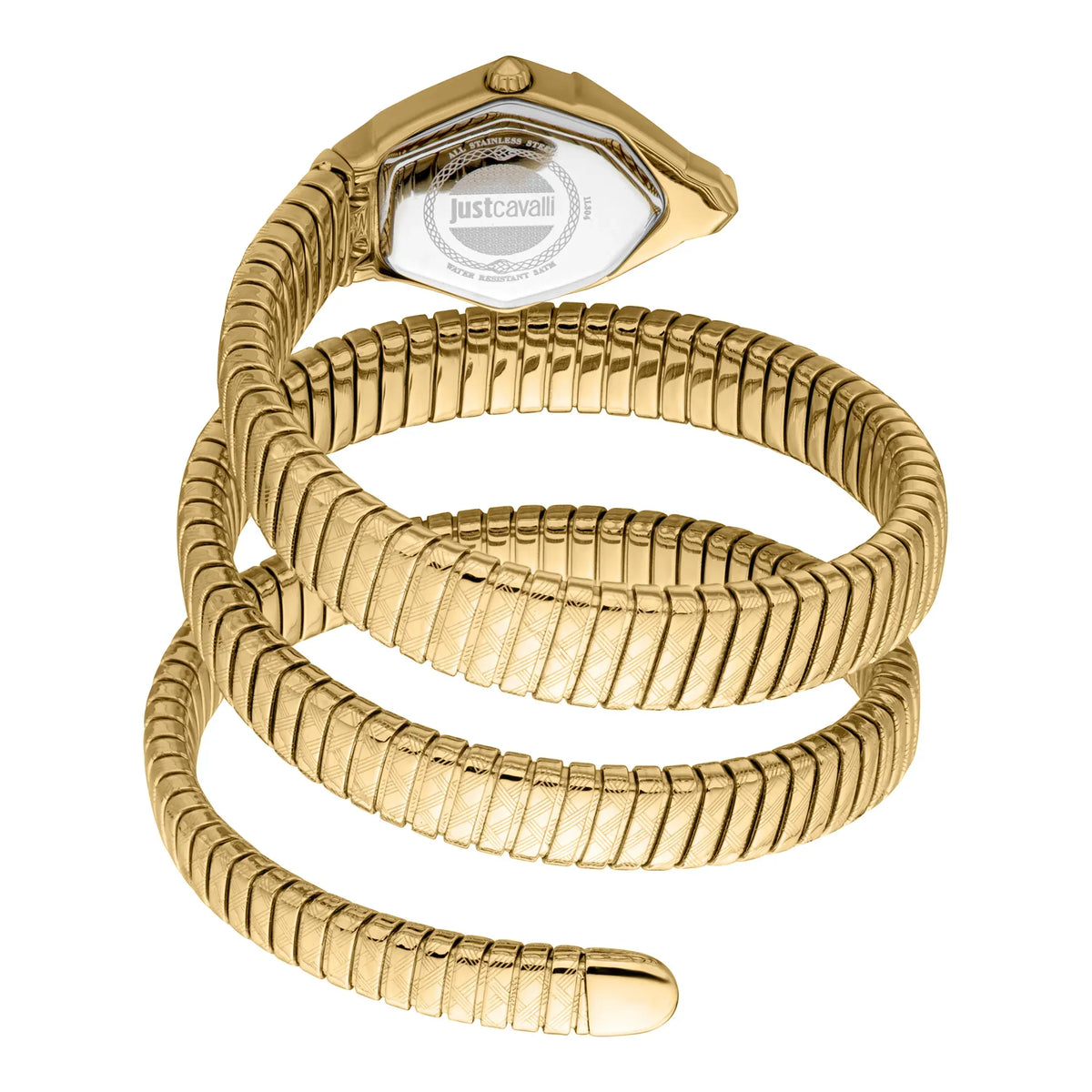 Just Cavalli Mesmerizing White Dial Gold Steel Strap Watch for Women - JC1L304M0025