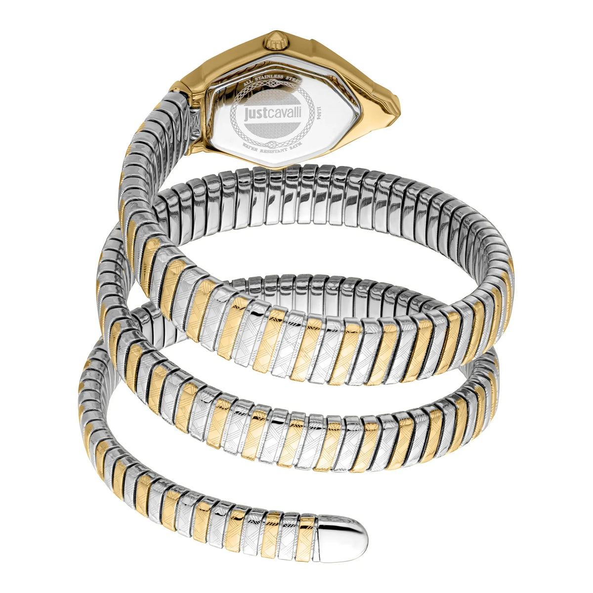 Just Cavalli Mesmerizing Green Dial Two Tone Steel Strap Watch for Women - JC1L304M0065