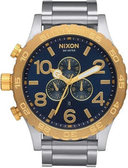 Nixon 51-30 Chronograph Blue Dial Silver Steel Strap Watch for Men - A083-1922