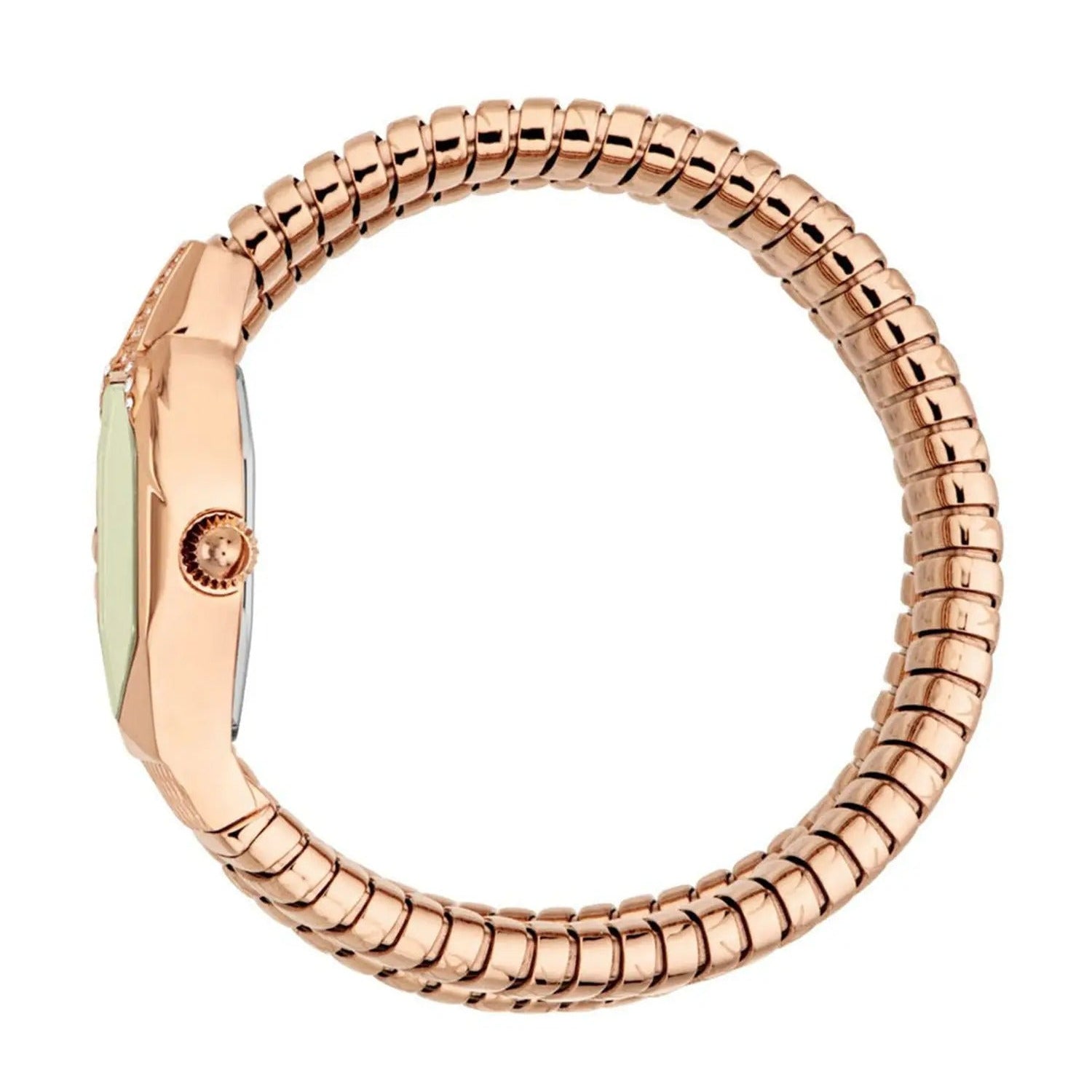Just Cavalli Ambra Green Dial Rose Gold Steel Strap Watch for Women - JC1L370M0045