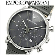  Shop Authentic Emporio Armani Luigi Chronograph Quartz Grey Dial Grey Leather Strap Watch For Men - AR1735 - Luxxuri