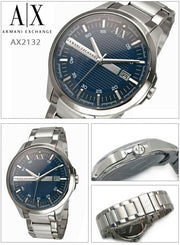  Shop Authentic Armani Exchange Hampton Chronograph Blue Dial Silver Steel Strap Watch For Men - AX2132 - Luxxuri