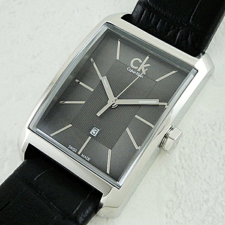  Shop Authentic Calvin Klein Window Black Dial Black Leather Strap Watch for Men - K2M23107 - Luxxuri