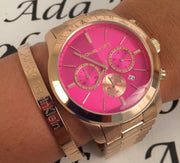  Shop Authentic Michael Kors Runway Pink Dial Rose Gold Steel Strap Watch for Women - MK5931 - Luxxuri
