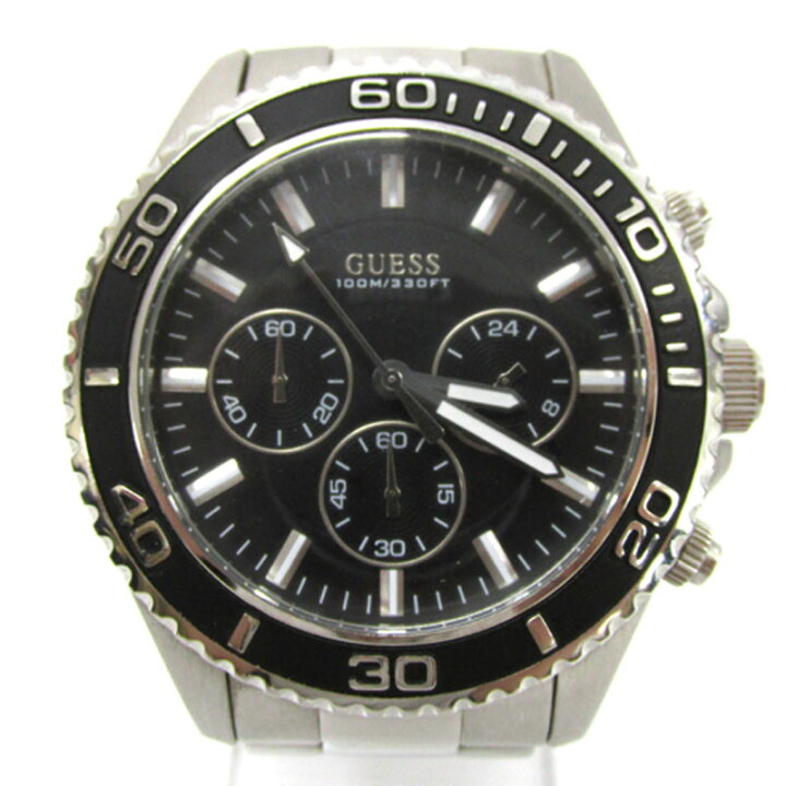  Shop Authentic Guess Chaser Chronograph Black Dial Silver Steel Strap Watch for Men - W0170G1 - Luxxuri