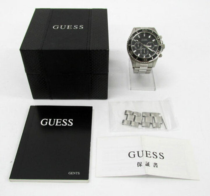  Shop Authentic Guess Chaser Chronograph Black Dial Silver Steel Strap Watch for Men - W0170G1 - Luxxuri