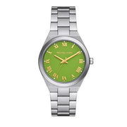  Shop Authentic Michael Kors Lennox Three-Hand Green Dial Silver Steel Strap Watch for Women - MK7463 - Luxxuri