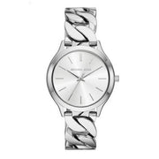  Shop Authentic Michael Kors Runway Three-Hand Silver Dial Silver Steel Strap Watch for Women - MK7474 - Luxxuri