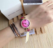  Shop Authentic Michael Kors Parker Pink Mother of Pearl Dial Two Tone Steel Strap Watch for Women - MK6490 - Luxxuri