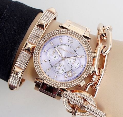  Shop Authentic Michael Kors Parker Purple Dial Rose Gold Steel Strap Watch for Women - MK6169 - Luxxuri