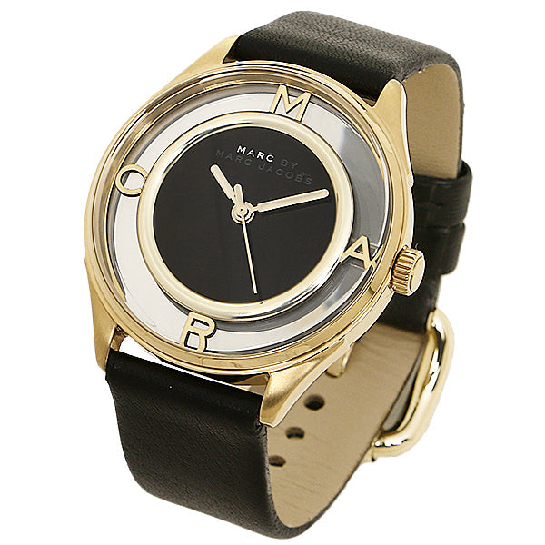  Shop Authentic Marc Jacobs Tether Black Dial Black Leather Strap Watch for Women - MBM1376 - Luxxuri