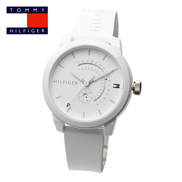  Shop Authentic Tommy Hilfiger Denim Analog White Dial White Rubber Strap Watch for Men - 1791481 - Luxxuri