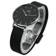  Shop Authentic Daniel Wellington Petite Ashfield Black Dial Black Mesh Strap Watch For Women - DW00100202 - Luxxuri