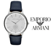  Shop Authentic Emporio Armani Renato White DIal Blue Leather Strap Watch For Men - AR11119 - Luxxuri