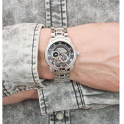  Shop Authentic Bulova BVA Dual Aperture Black Dial Silver Steel Strap Watch for Men - 96A119 - Luxxuri