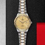  Shop Authentic Tudor Style Automatic Diamonds Gold Dial Two Tone Steel Strap Watch for Men - M12713-0007 - Luxxuri