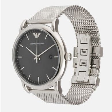  Shop Authentic Emporio Armani Luigi Quartz Grey Dial Silver Mesh Bracelet Watch For Men - AR11069 - Luxxuri