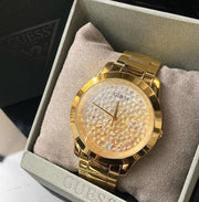  Shop Authentic Guess Crush Gold Dial Gold Steel Strap Watch For Women - GW0020L2 - Luxxuri