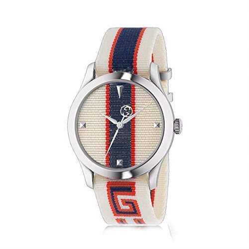  Shop Authentic Gucci G Timeless Quartz White Dial Two Tone NATO Strap Watch For Men - YA1264071 - Luxxuri
