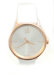 Shop Authentic Calvin Klein Accent White Dial White Leather Strap Watch for Women - K2Y2Y6K6 - Luxxuri