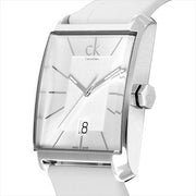  Shop Authentic Calvin Klein Window White Dial White Leather Strap Watch for Men - K2M21120 - Luxxuri